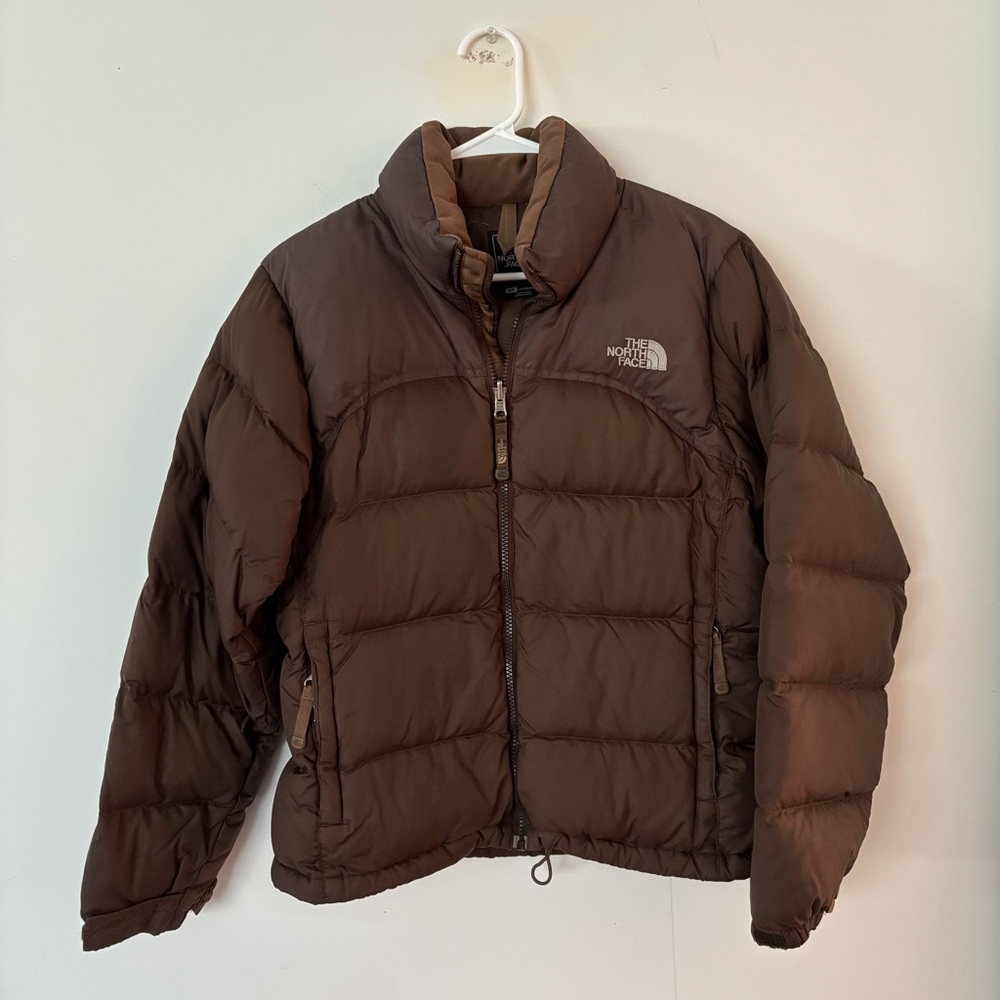 vintage 2000s north face chocolate brown oversize puffer jacket with pockets🤎 - Picture 1 of 8
